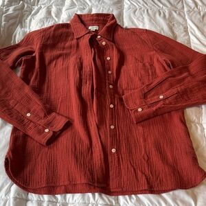 J. Crew Women’s Casual Red/orange Button-Down Shirt
